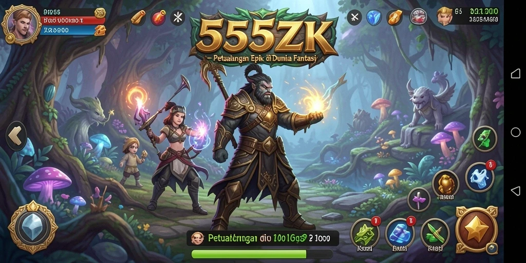 Tangkapan layar permainan ARPG yang menampilkan aksi mendebarkan di 555ZK.
