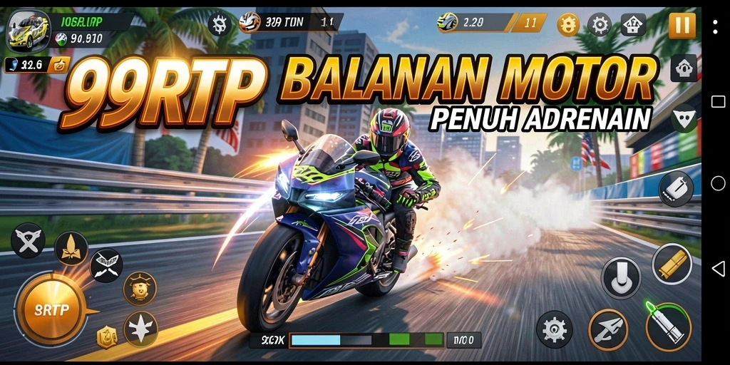 Tampilan menegangkan dari balapan motor dalam 99RTP.