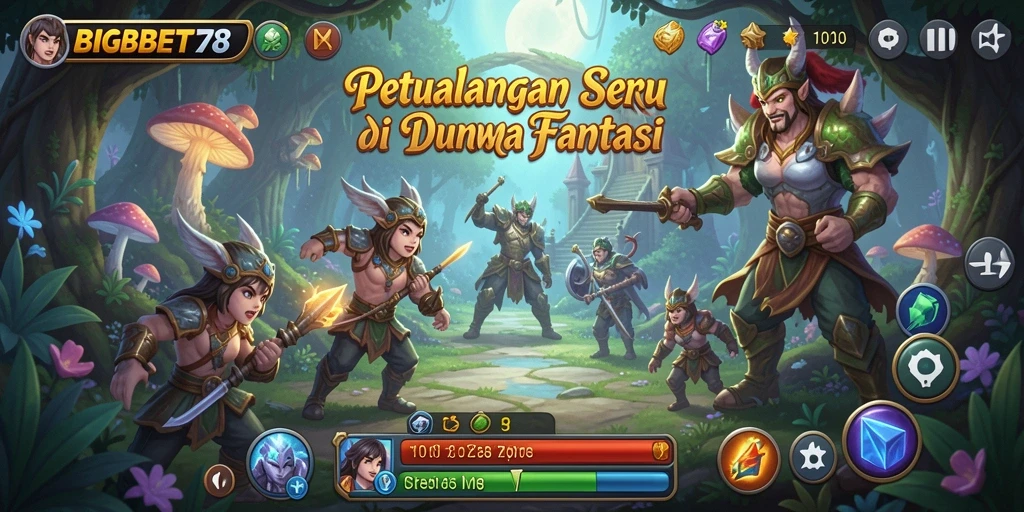 Screenshot menunjukkan gameplay menegangkan BIGBET78 dalam dunia petualangan.