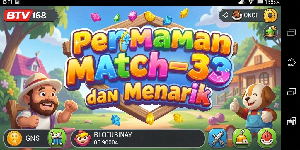 Screenshot BTV168 menampilkan gameplay Match-3 yang seru.