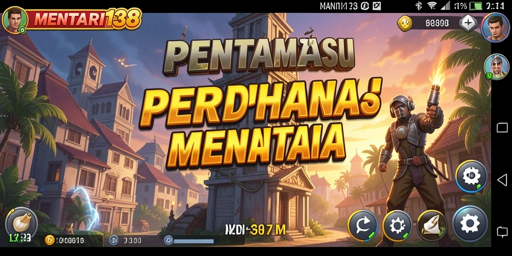 Screenshot MENTARI138 menunjukkan aksi seru dalam mempertahankan menara.