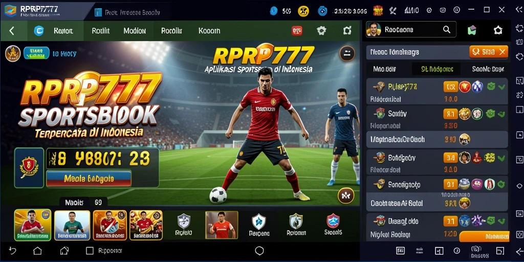 Screenshot utama RPRP777 yang menampilkan antarmuka aplikasi Sportsbook.